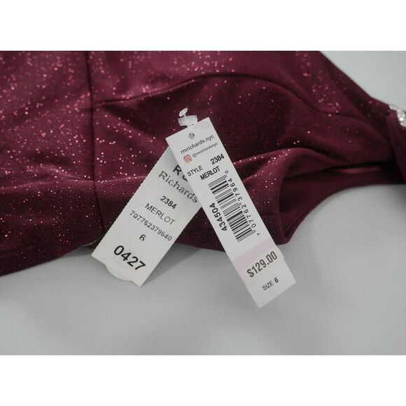 R&M Richards Merlot Gown | 6 | Glitter Maxi Dress | Cape Overlay | Formal Event - Picture 7 of 8